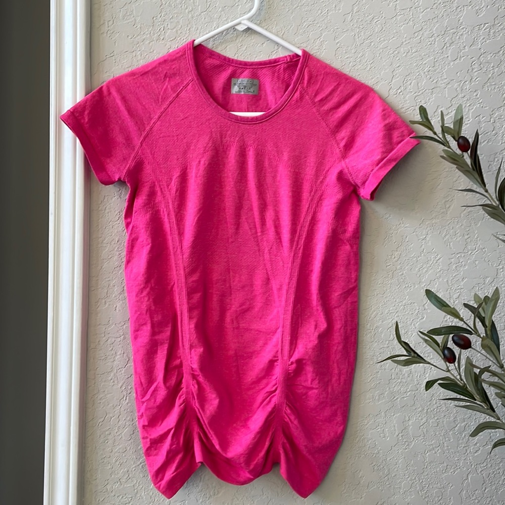 Athleta Women’s Fastest Track Ruched Classic Seamless Althletic Top Size Small - Picture 3 of 8